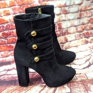 Michael Kors Black suede heeled booties